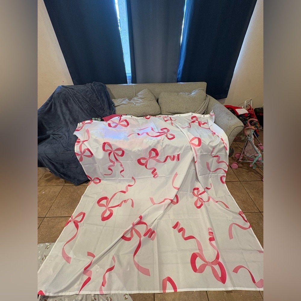 Pink Bow Shower Curtain - Picture 4 of 6